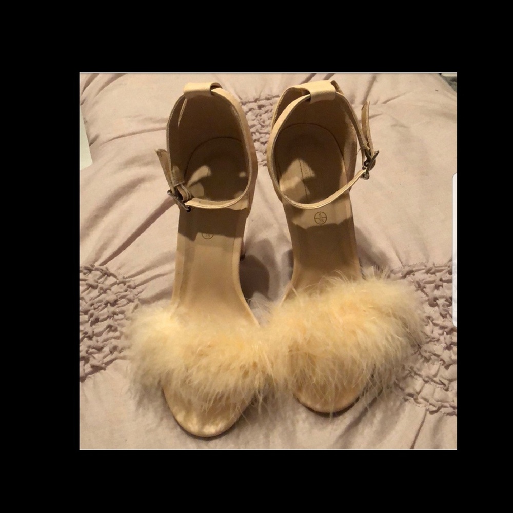 Pale Pink Fluffy Heels